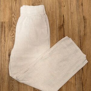 H&M Beige Linen Blend Trousers